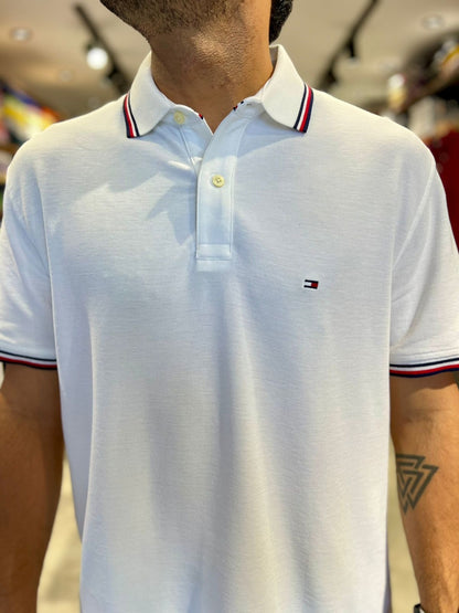 Polo Tommy Hilfiger Hombre Clásico Blanco