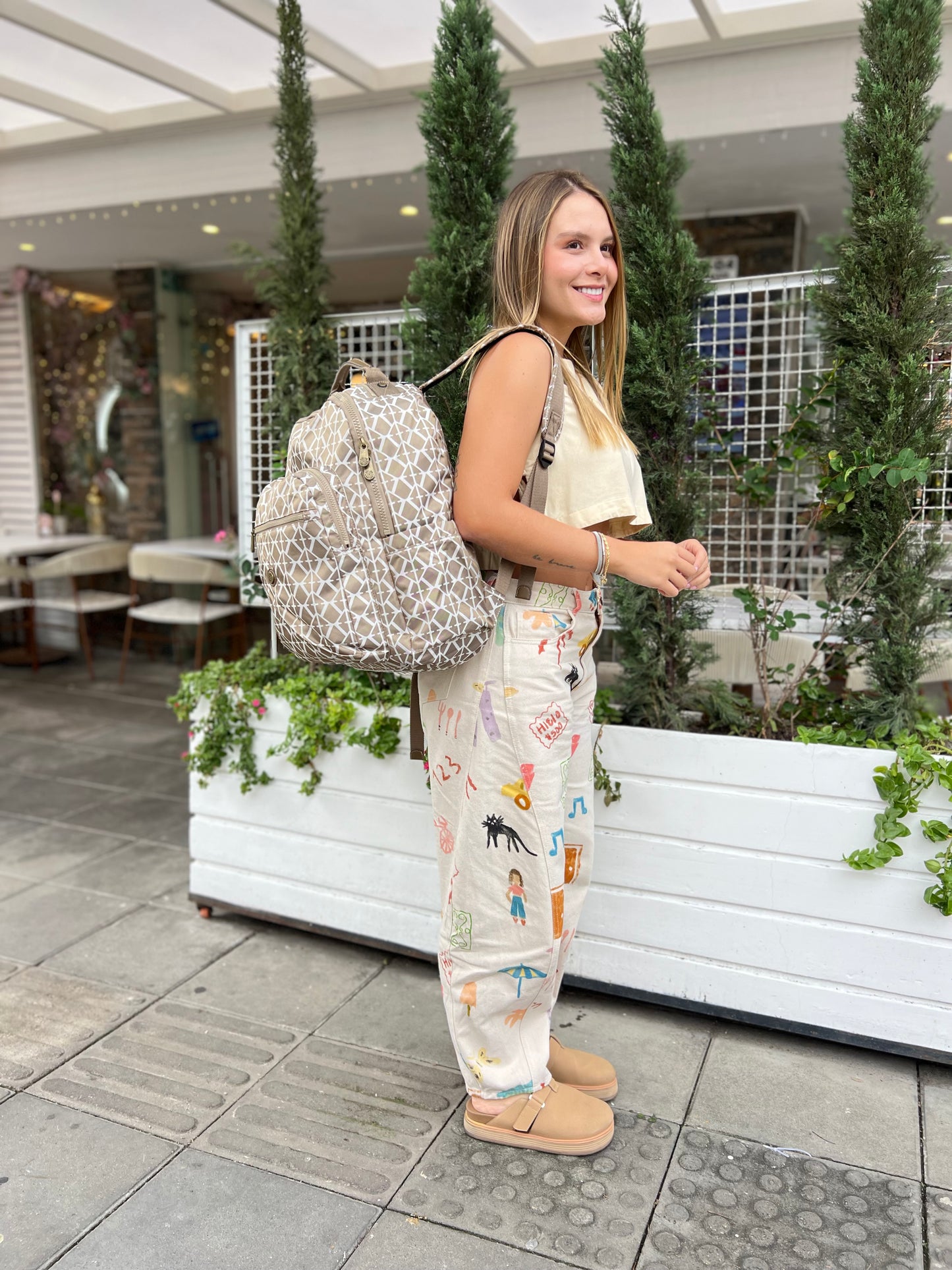 Morral Talla L Dorado Estampado