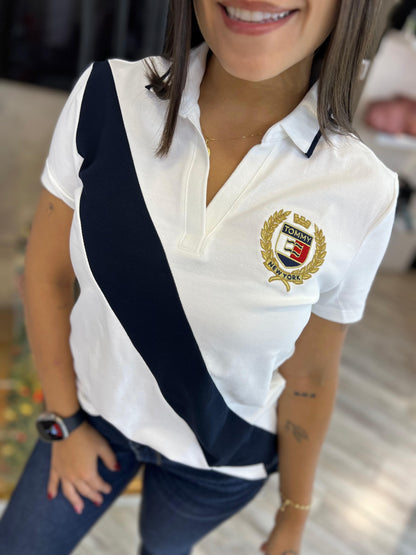 Polo Tommy Hilfiger Mujer Blanco Escudo