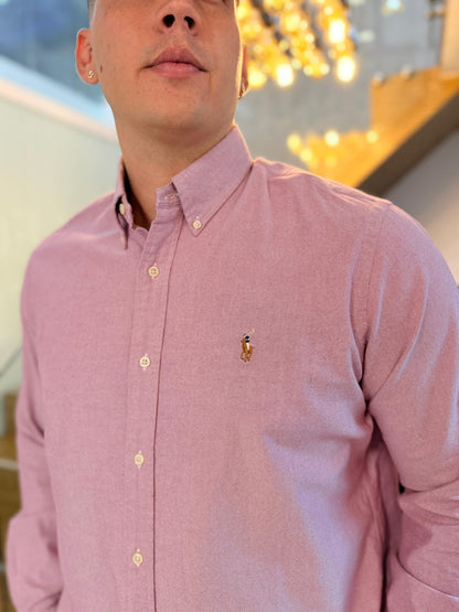 Camisa Polo R.L hombre Oxford Rosa Caballo Multicolor