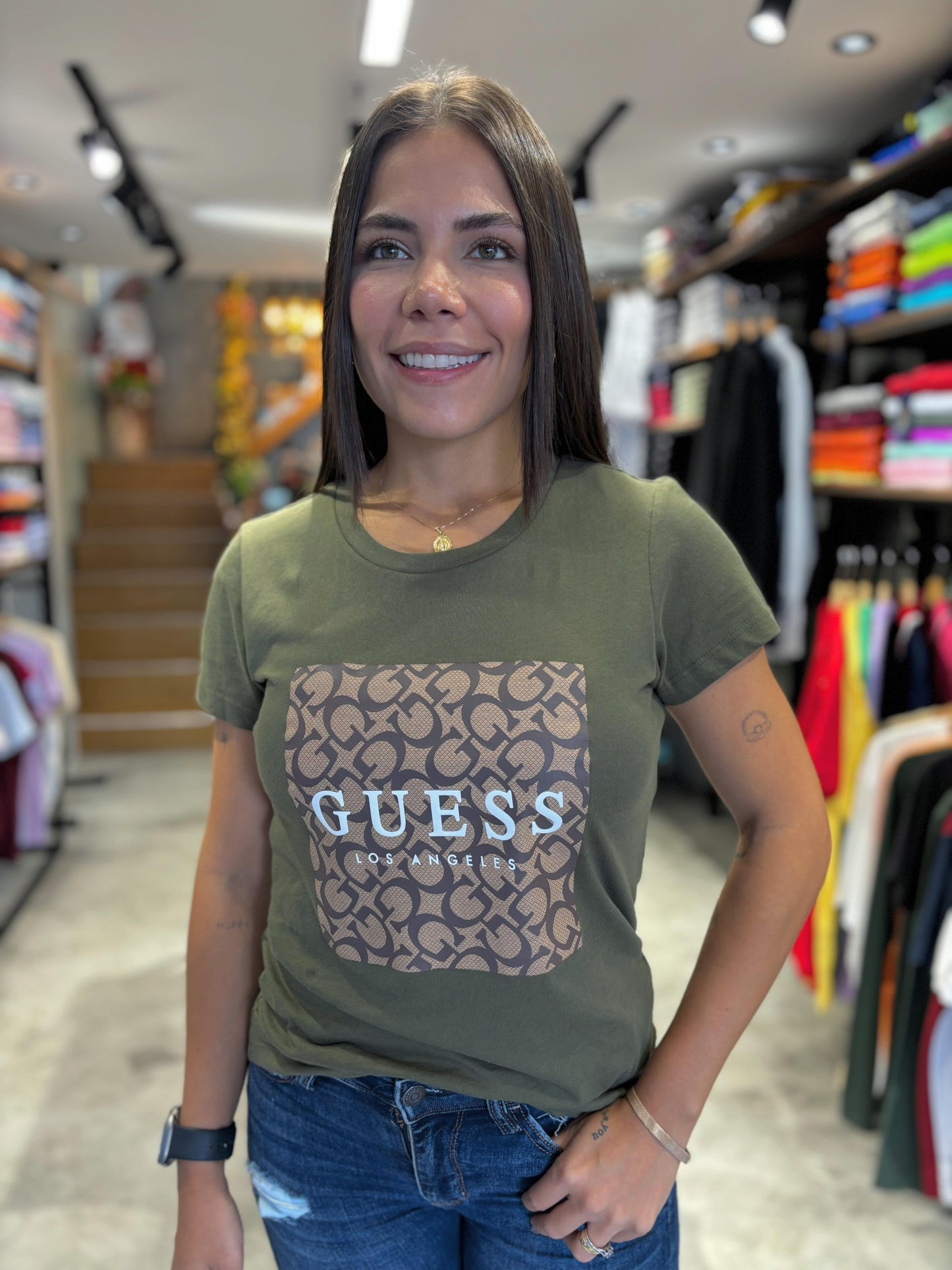 Camiseta Guess Mujer Verde