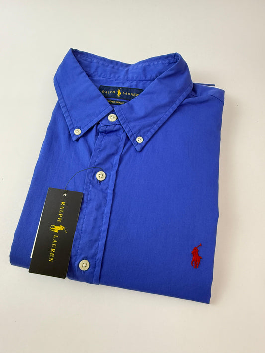 Camisa Polo R.L hombre Algodón Azul