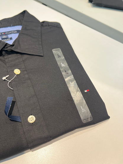 Camisa Tommy Hilfiger Algodón Custom Slim Fit Negra