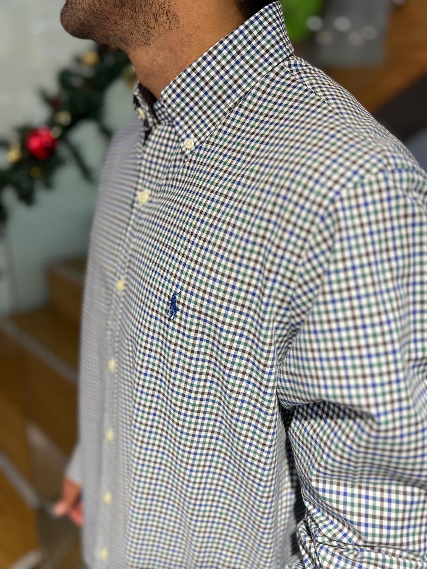 Camisa Polo R.L hombre Algodón Cuadros