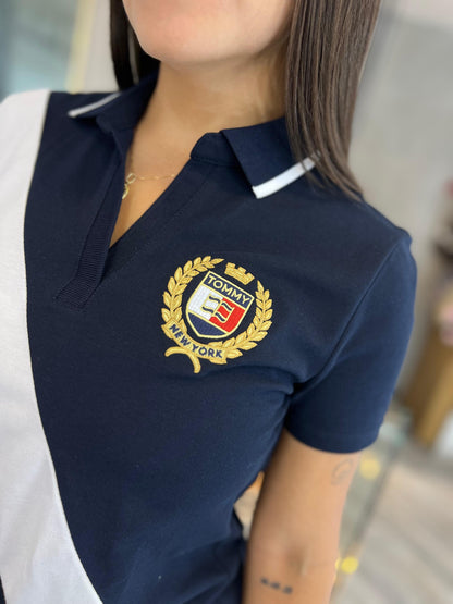 Polo Tommy Hilfiger Mujer Azul Escudo