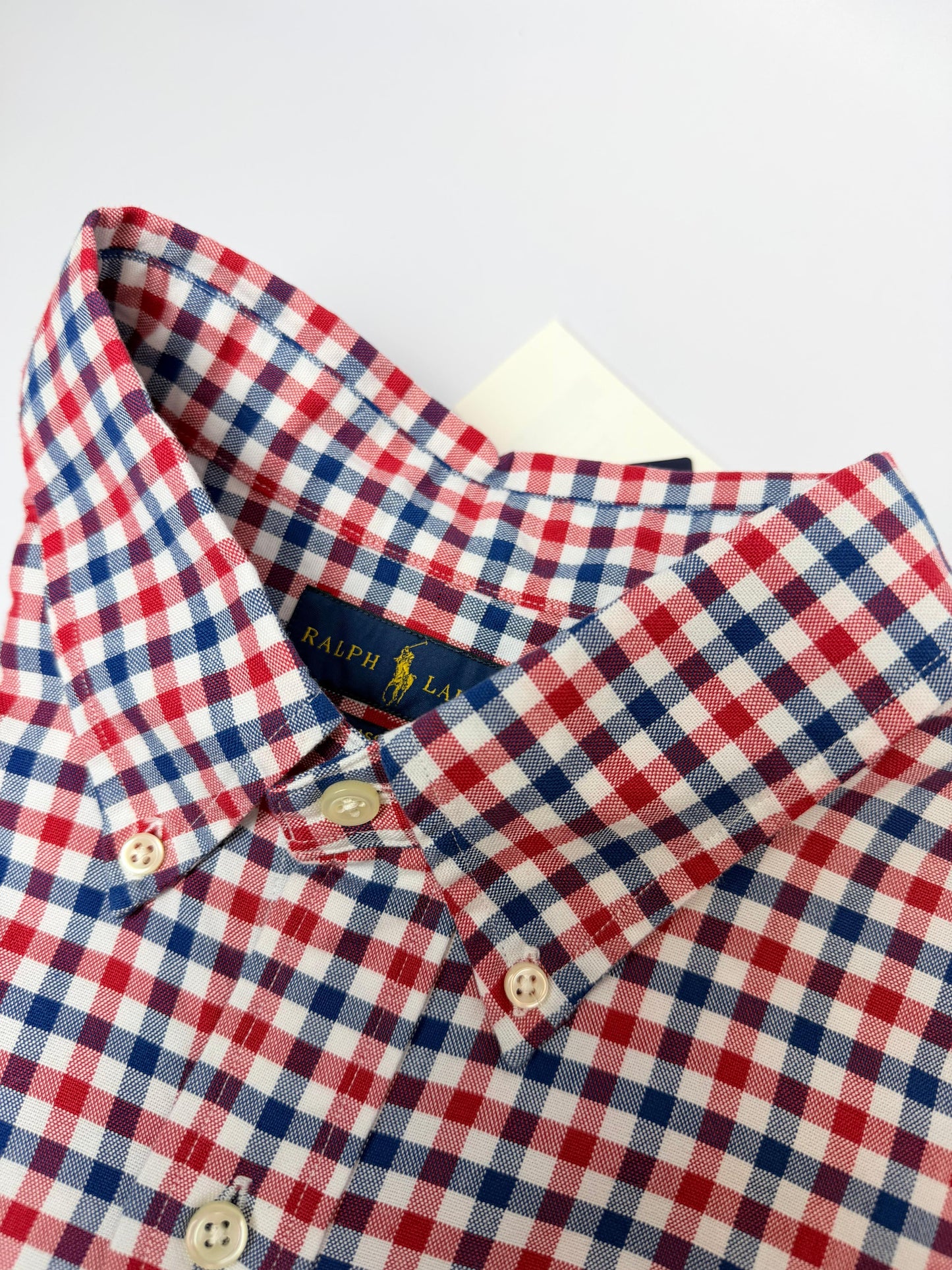 Camisa Polo R.L hombre Oxford  Cuadros Rojos Caballo Multicolor
