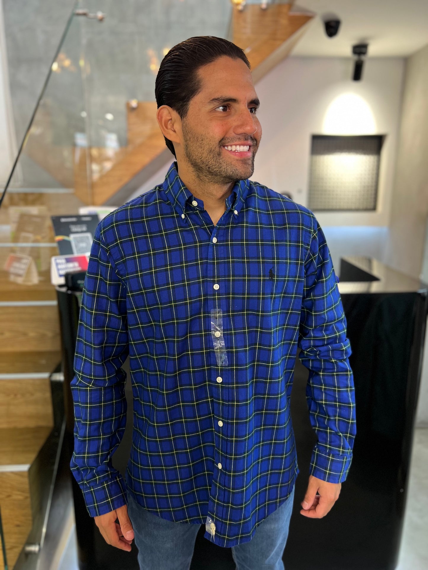 Camisa Polo R.L hombre Oxford Custom Fit