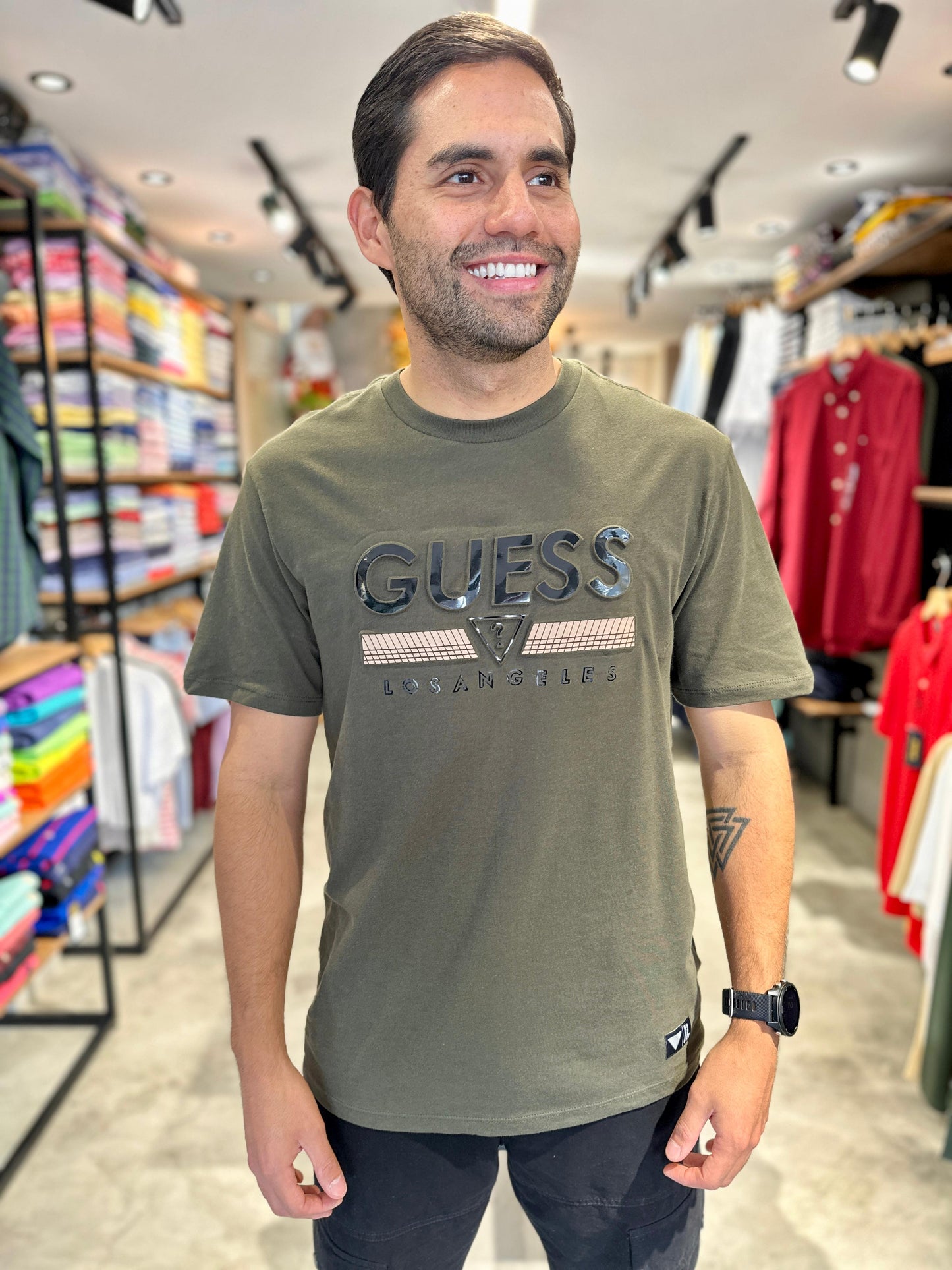 Camiseta Guess Hombre Verde