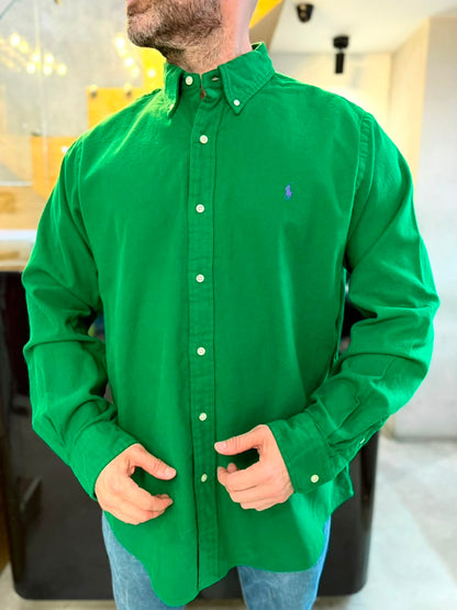 Camisa Polo R.L hombre Algodón Grueso Verde Caballo Morado