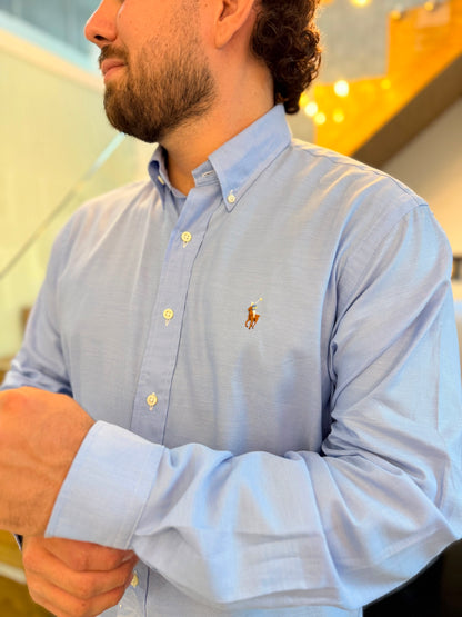 Camisa Polo R.L hombre Algodón Celeste Caballo Multicolor