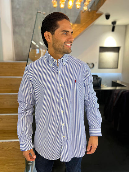 Camisa Polo R.L hombre Algodón Azul