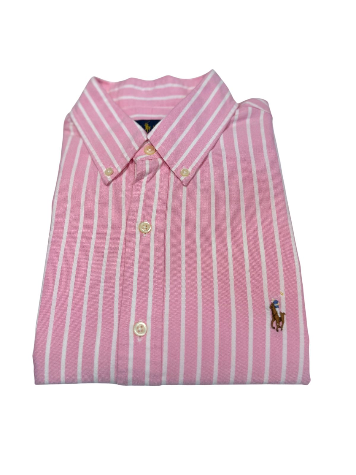 Camisa Polo R.L hombre Oxford Rayas Rosas Caballo Multicolor