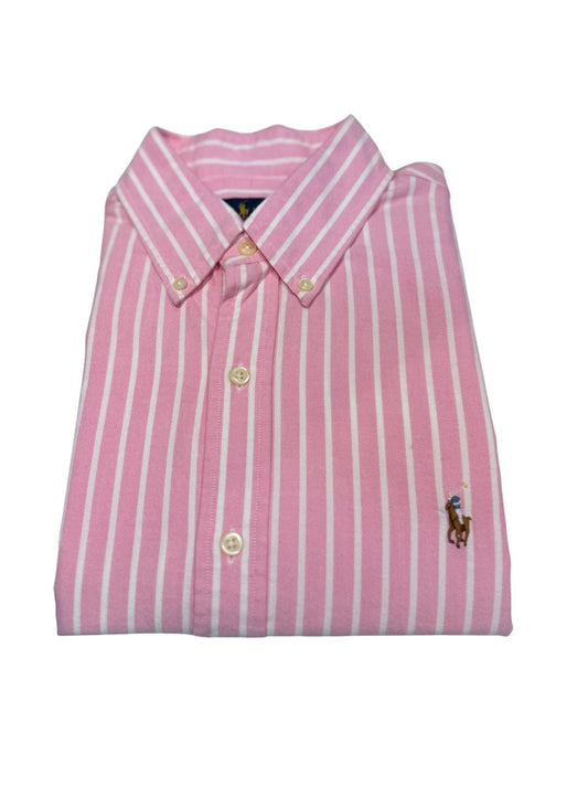 Camisa Polo R.L hombre Oxford Rayas Rosas Caballo Multicolor