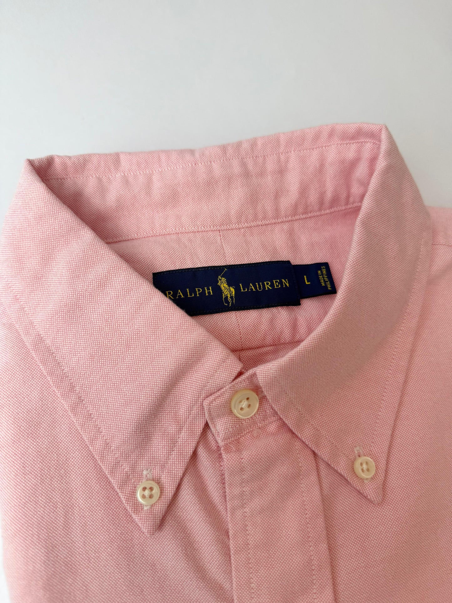 Camisa Polo R.L hombre Oxford Rosada