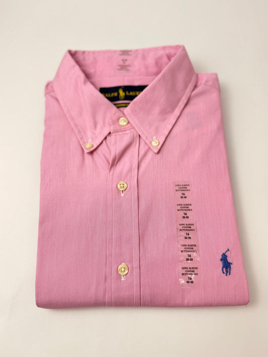 Camisa Polo R.L hombre Algodón Custom Fit Rosada