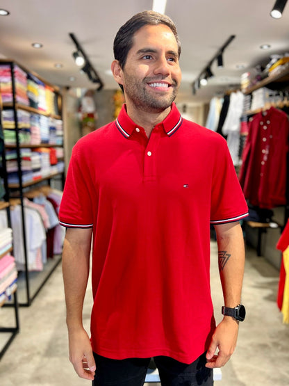 Polo Tommy Hilfiger Hombre Clásico Rojo