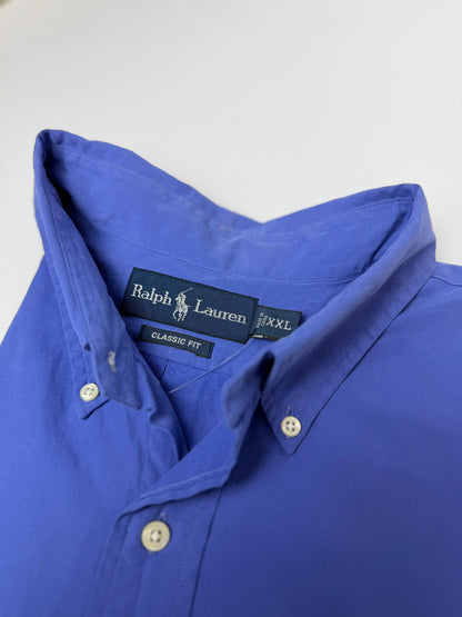 Camisa Polo R.L hombre Algodón Azul Caballo Naranja
