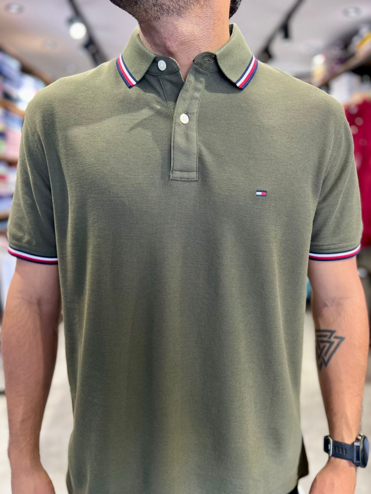 Polo Tommy Hilfiger Hombre Clasico Verde