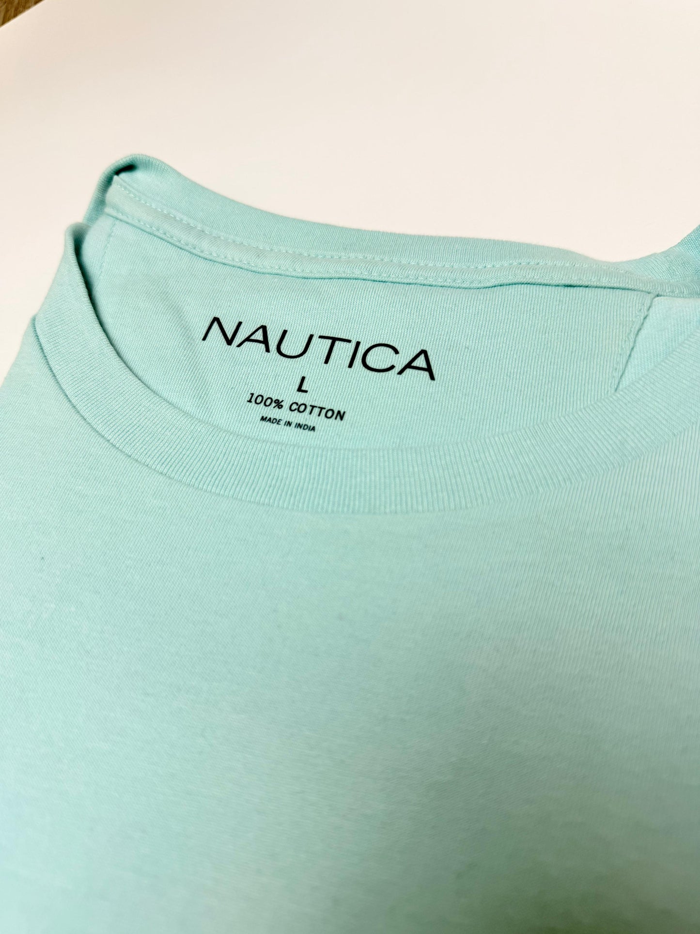 Camiseta Náutica hombre Algodón Verde Menta