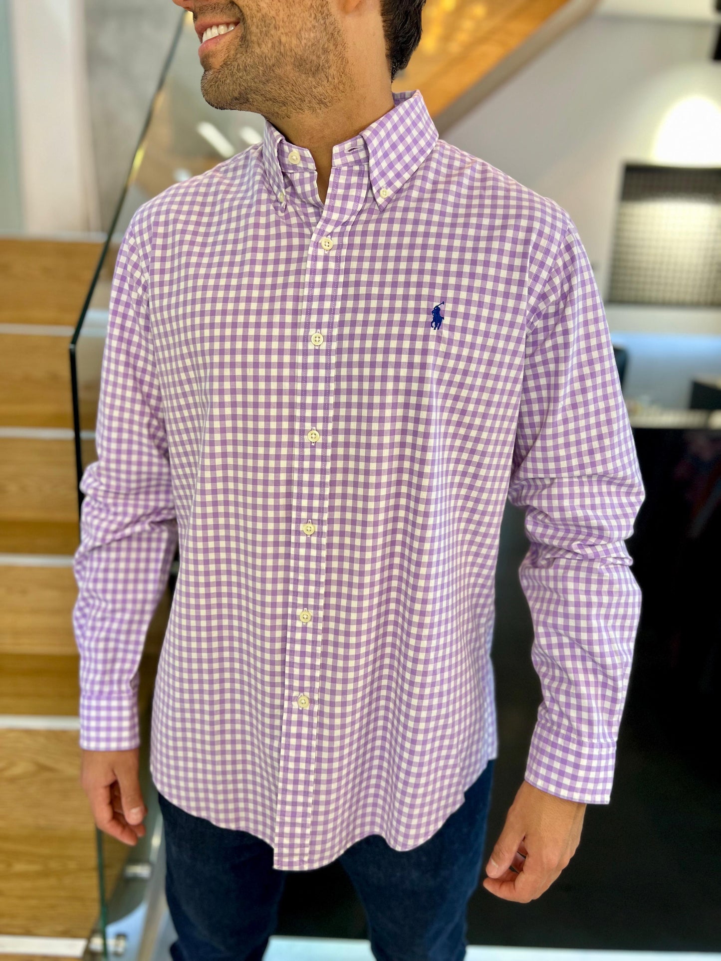 Camisa Polo R.L hombre Algodón Custom Fit