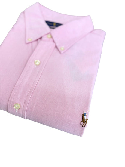 Camisa Polo R.L hombre Oxford Rosada