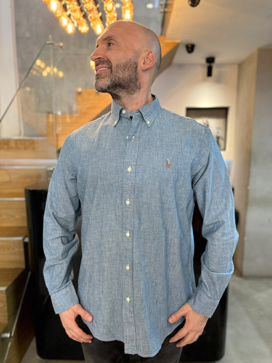 Camisa Polo R.L hombre algodón Denim Caballo Multicolor