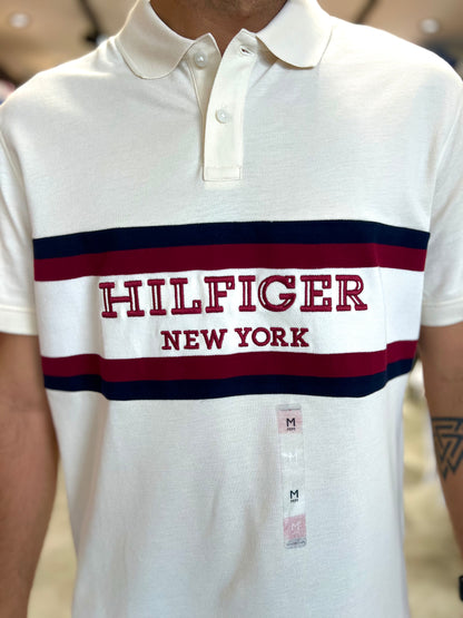 Polo Tommy Hilfiger Hombre Crema
