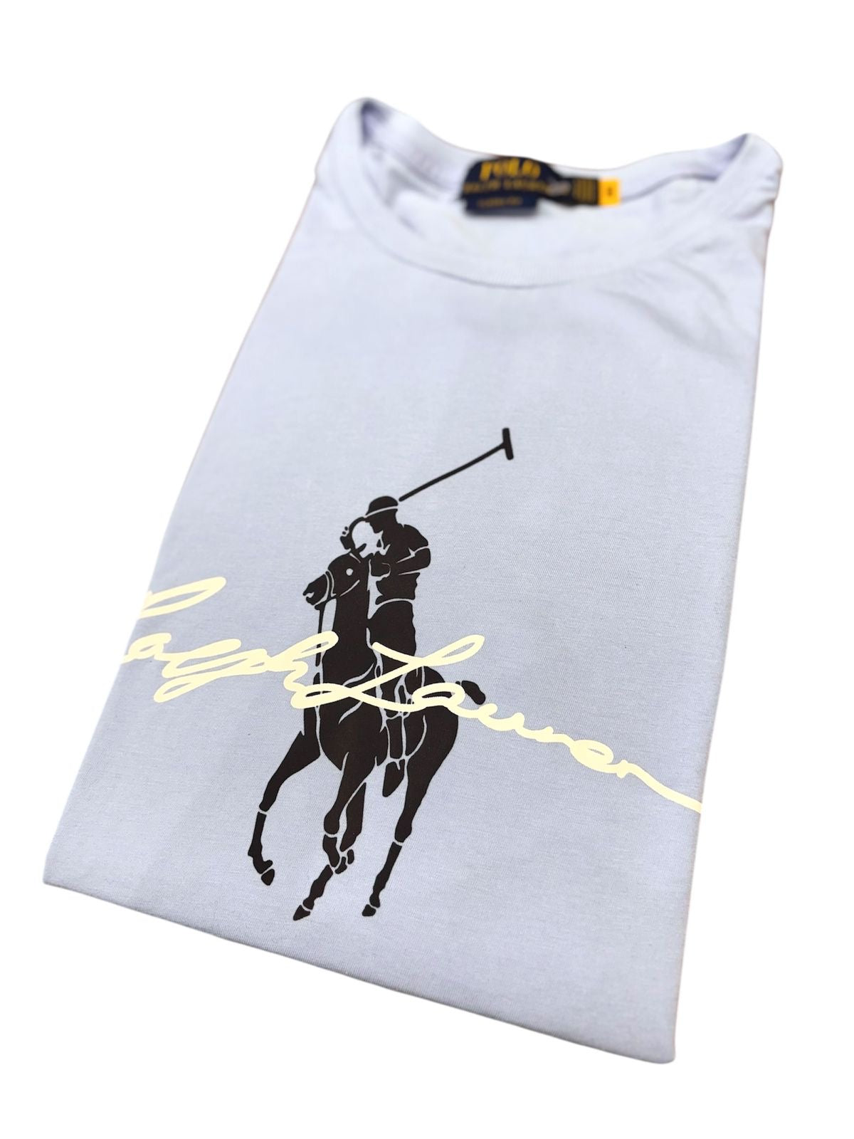 Camiseta Polo R.L hombre Algodón Celeste