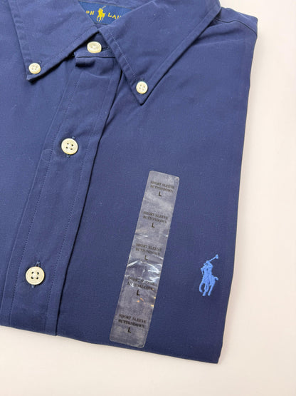 Camisa Polo R.L hombre Algodón Manga Corta Azul