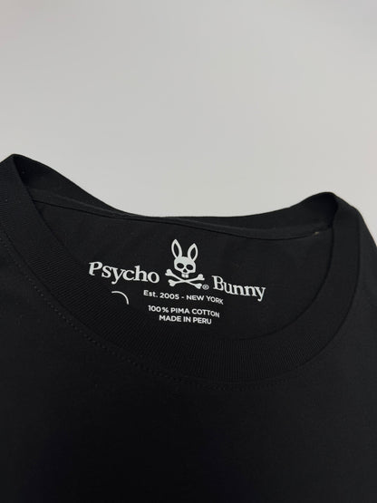 Camiseta Psycho bunny hombre Algodón Negra Rosa Neon