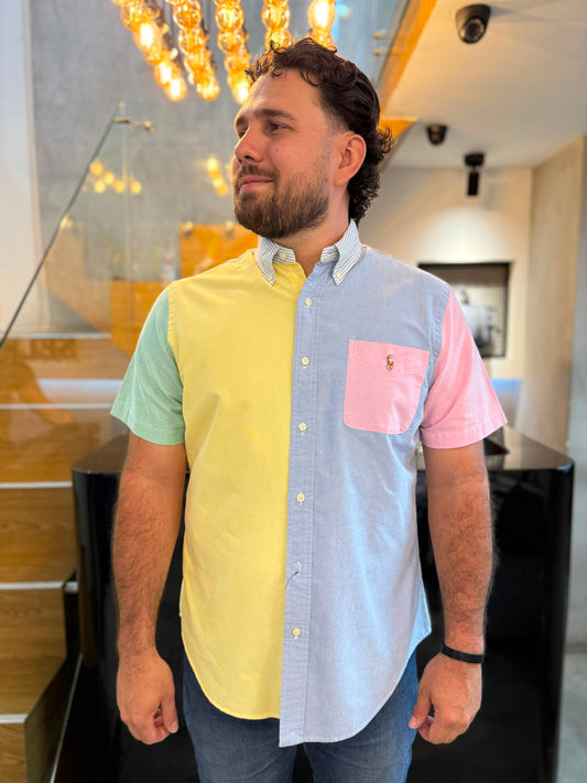 Camisa Polo R.L hombre Oxford   Manga Corta Multicolor Caballo Multicolor