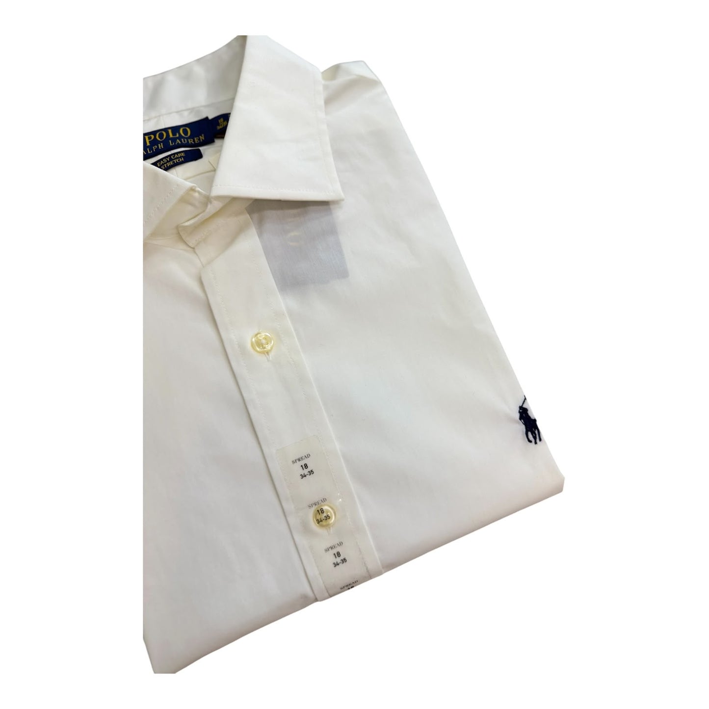 Camisa Polo R.L hombre Algodón Blanca Caballo Azul