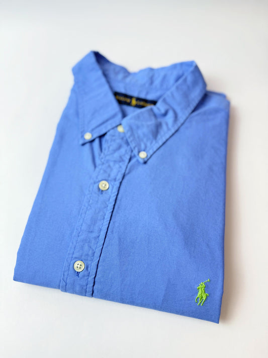 Camisa Polo R.L hombre Algodón Celeste