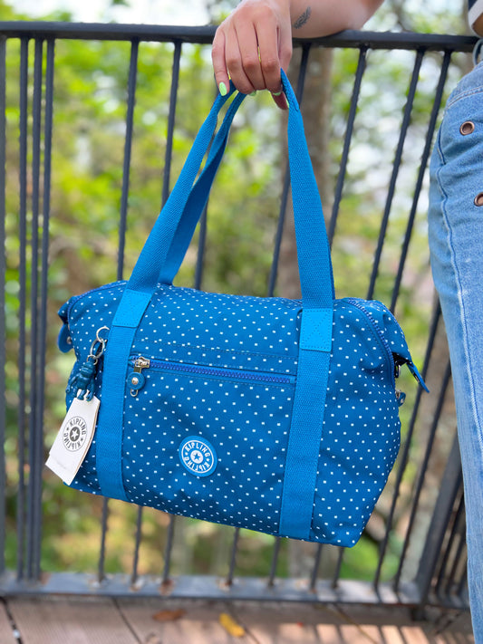 Bolso De Mano Art Azul Estampado