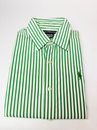Camisa Polo R.L dama Algodón Rayas Verdes