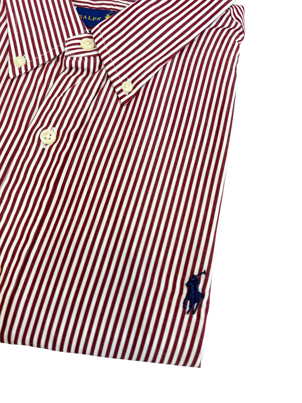 Camisa Polo R.L hombre Algodón Rayas Café Caballo Azul