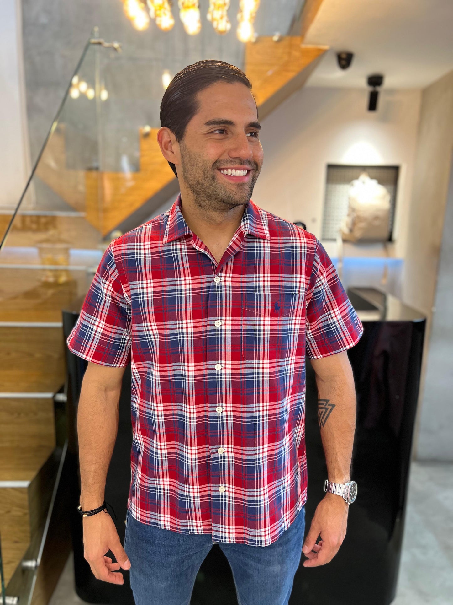 Camisa Polo R.L hombre Algodón Manga Corta