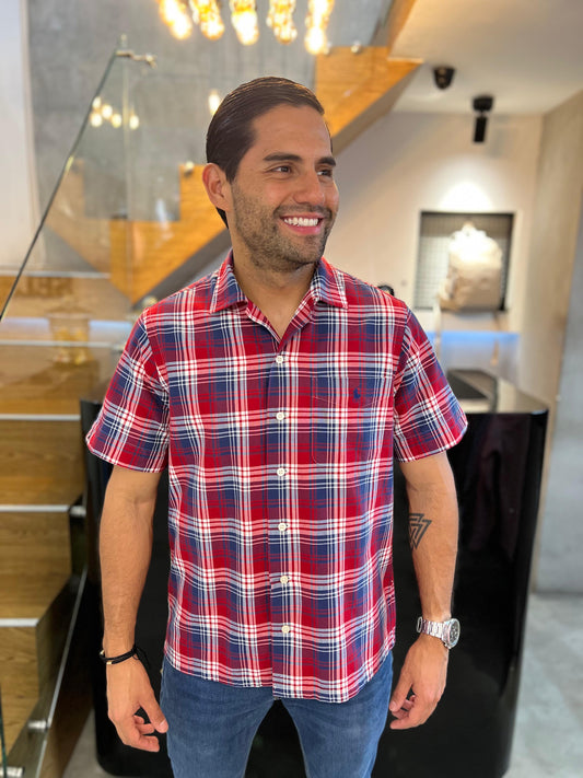 Camisa Polo R.L hombre Algodón Manga Corta