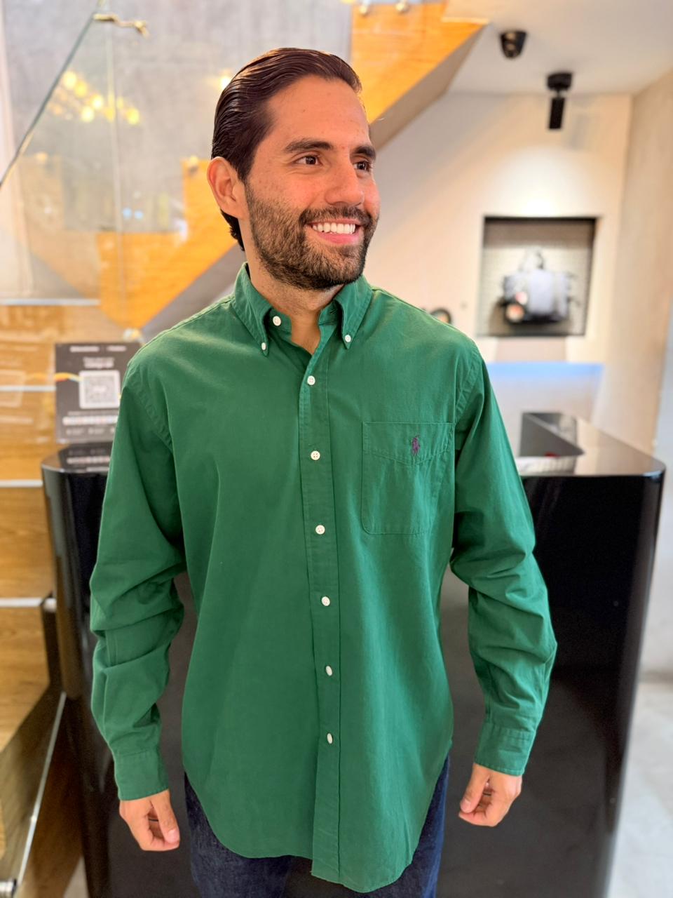 Camisa Polo R.L hombre Algodón Verde Caballo Morado