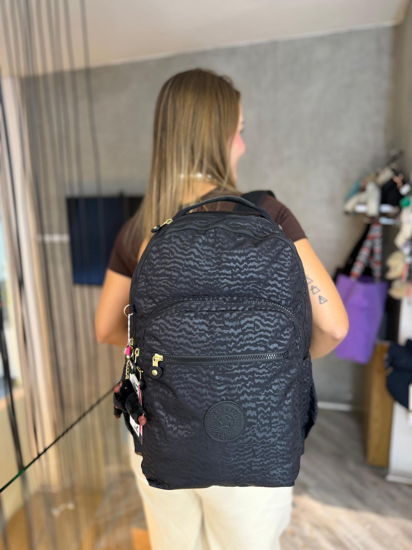 Morral Talla L Negro Estampado