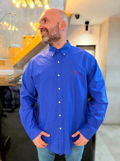 Camisa Polo R.L hombre Algodón Azul Rey Caballo Rojo