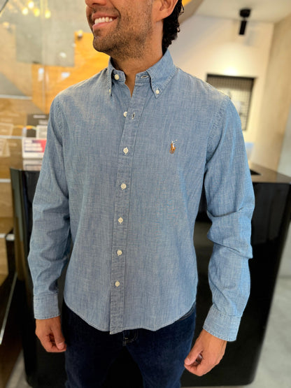 Camisa Polo R.L hombre Algodón Celeste Caballo Multicolor
