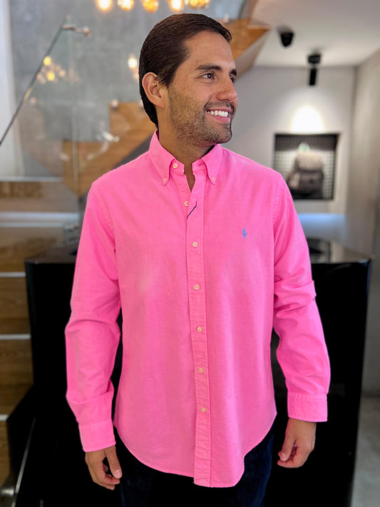 Camisa Polo R.L hombre Oxford * DFCT