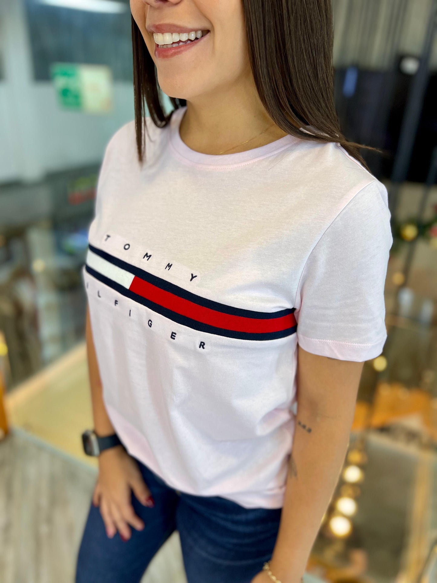 Camiseta Tommy Hilfiger Mujer Rosada