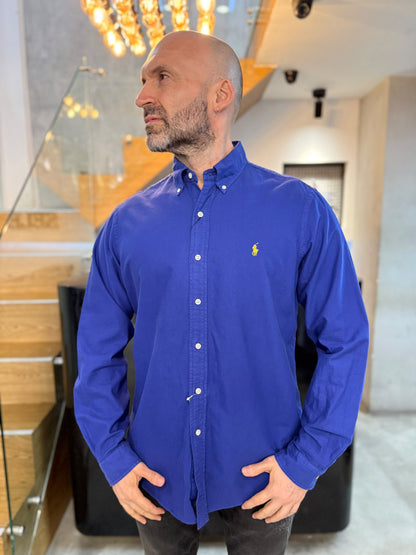 Camisa Polo R.L hombre algodón Azul Rey Caballo Amarillo