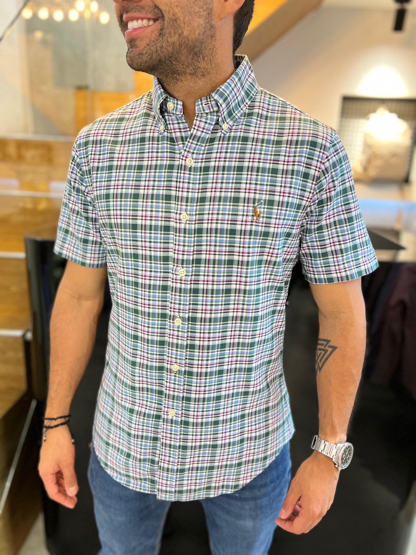 Camisa Polo R.L hombre Algodón Slim Fit Manga Corta