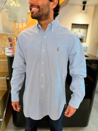 Camisa Polo R.L hombre Oxford Celeste Caballo Multicolor