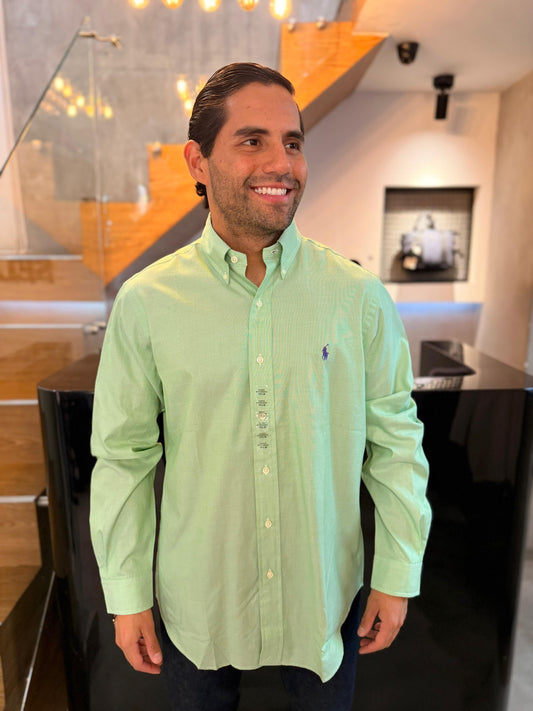 Camisa Polo R.L hombre Algodón Verde Caballo Morado