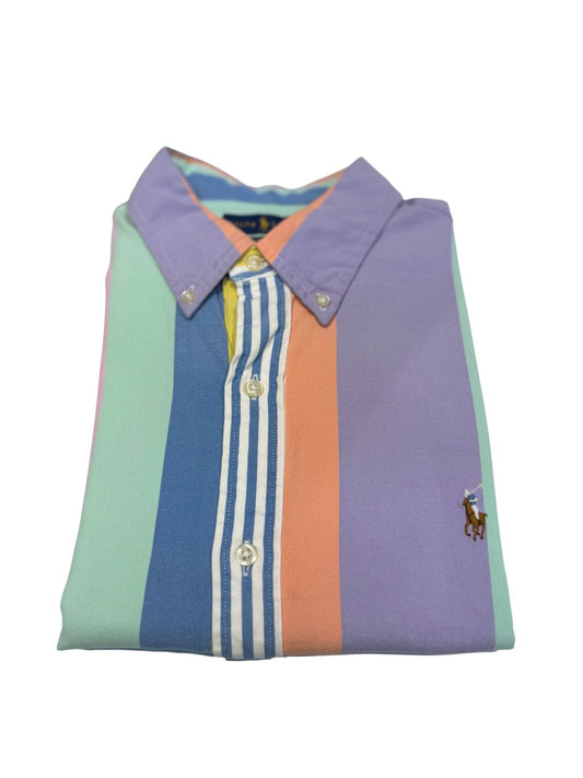 Camisa Polo R.L hombre Oxford Custom Fit Rayas Colores Caballo Multicolor