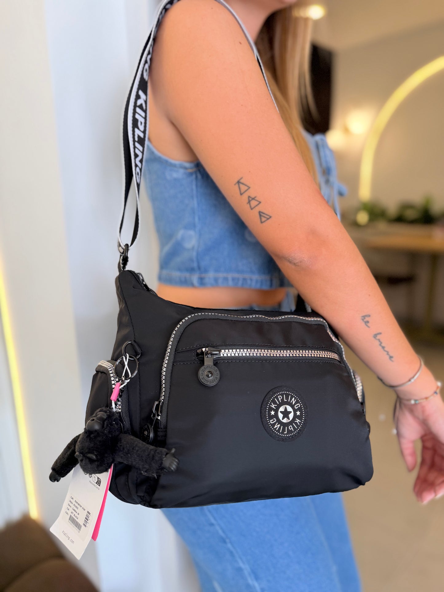 Bolso de Mano Negro-Plateado